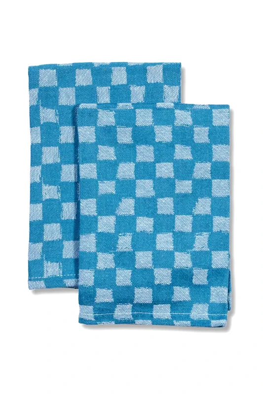 Byon Σετ από βαμβακερές χαρτοπετσέτες Byon Checki 2-pack χρώμα: μπλε