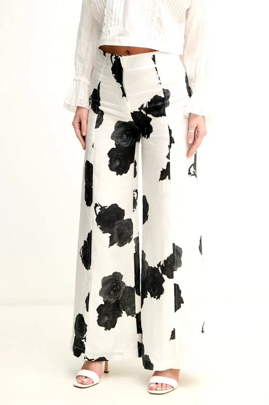 Liviana Conti Λινό παντελόνι Liviana Conti χρώμα: άσπρο, L5SL60