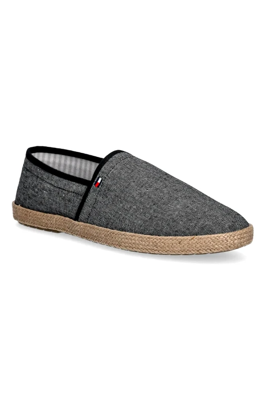 Tommy Hilfiger Εσπαντρίγιες Tommy Hilfiger HILFIGER CHAMBRAY ESPADRILLE χρώμα: μαύρο, FM0FM05391
