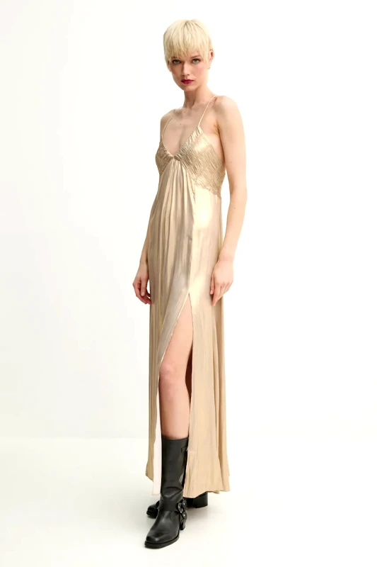 Zadig&Voltaire Φόρεμα ZADIG&VOLTAIRE χρώμα: χρυσαφί, WWDR02528