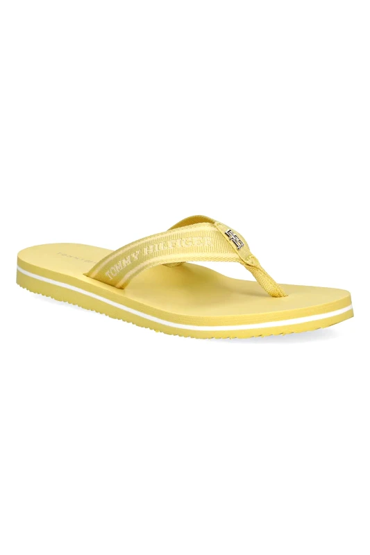 Tommy Hilfiger Σαγιονάρες Tommy Hilfiger HILFIGER WEBBING BEACH SANDAL χρώμα: κίτρινο, FW0FW08515