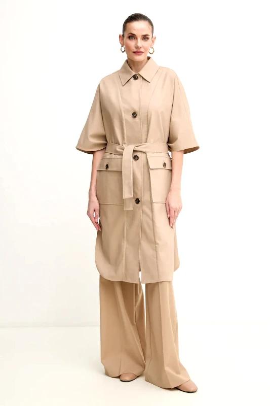 Marciano by Guess Βαμβακερό παλτό Marciano by Guess CINDY χρώμα: μπεζ, 5GGL02 7293A
