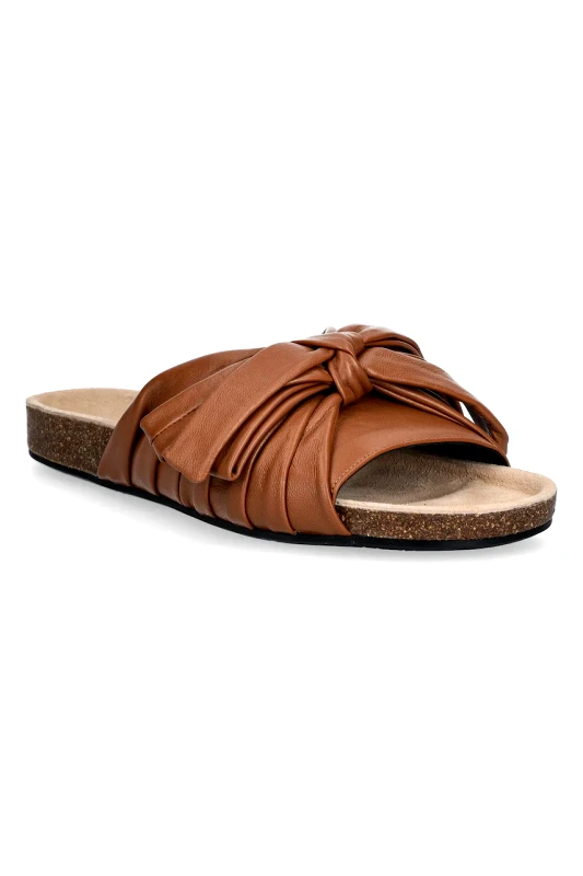 JW Anderson Δερμάτινες παντόφλες JW Anderson γυναικείες, χρώμα: καφέ, SN0096 LA0161 640