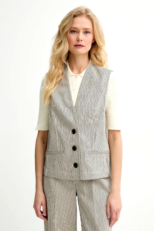 Sessun Βαμβακερό γιλέκο Sessun χρώμα: μπεζ, 25213012