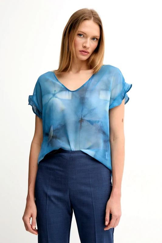 Sandro Ferrone Μπλουζάκι Sandro Ferrone χρώμα: μπλε, S32XBEMEFISTO