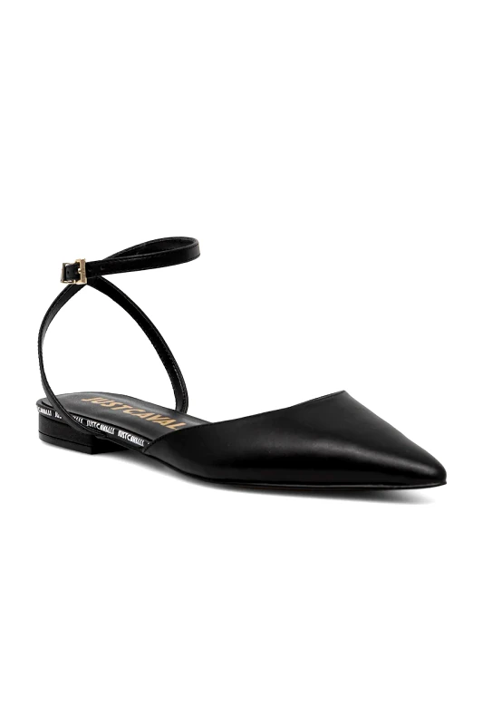 Just Cavalli Μπαλαρίνες Just Cavalli χρώμα: μαύρο, 78RA3S72ZPA33899