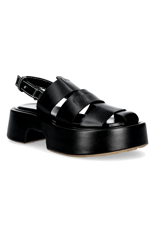 JW Anderson Δερμάτινα σανδάλια JW Anderson χρώμα: μαύρο, SN0099 LA0323 999