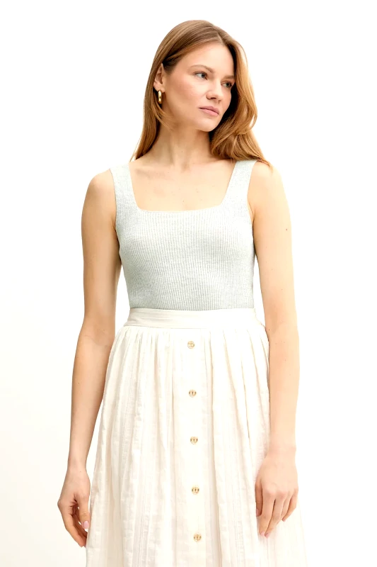 Twinset Τοπ από λινό μείγμα Twinset χρώμα: μπλε, 251TT3147