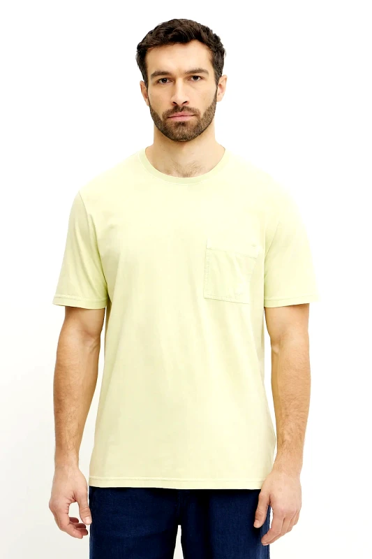 Vilebrequin Βαμβακερό μπλουζάκι Vilebrequin TITAN ανδρικό, χρώμα: κίτρινο, TTNCP103