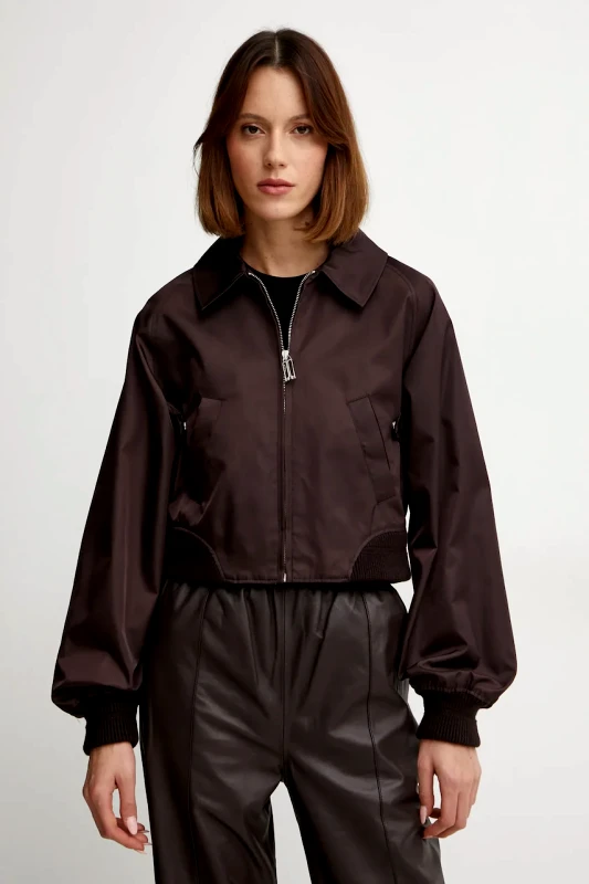 Victoria Beckham Μπουφάν Victoria Beckham χρώμα: καφέ, 1125WJK006259A