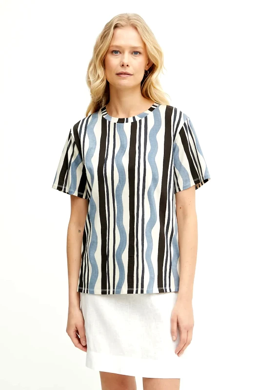 Weekend Max Mara Βαμβακερό μπλουζάκι Weekend Max Mara γυναικείο, χρώμα: πολύχρωμο, 2515971012600