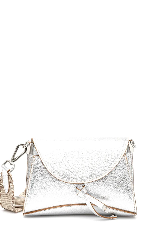 Gianni Chiarini Δερμάτινη τσάντα Gianni Chiarini MARGOT χρώμα: ασημί, BS.11410.GTMET.NABCL