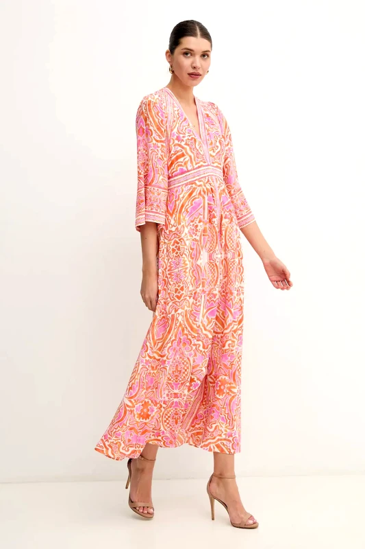 Hale Bob Φόρεμα από συνδιασμό μεταξιού Hale BOB Abby χρώμα: πορτοκαλί, 4YYU672A