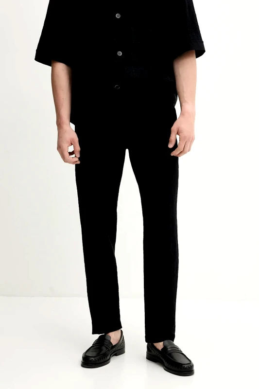 BARENA VENEZIA Παντελόνι με λινό μείγμα BARENA VENEZIA Camicia Mola χρώμα: ναυτικό μπλε, PAU5086.2768