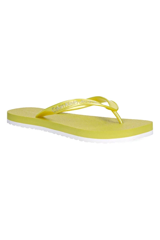 Calvin Klein Jeans Σαγιονάρες Calvin Klein Jeans THONG+ TPU METALLIC χρώμα: πράσινο, YW0YW01720