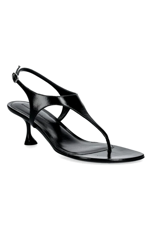Proenza Schouler Δερμάτινα σανδάλια Proenza Schouler Tee Thong χρώμα: μαύρο, SH252042A
