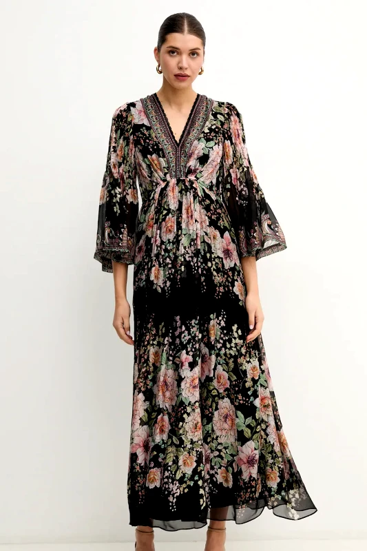 Hale Bob Φόρεμα από συνδιασμό μεταξιού Hale BOB Alanna χρώμα: μαύρο, 4YPR652A