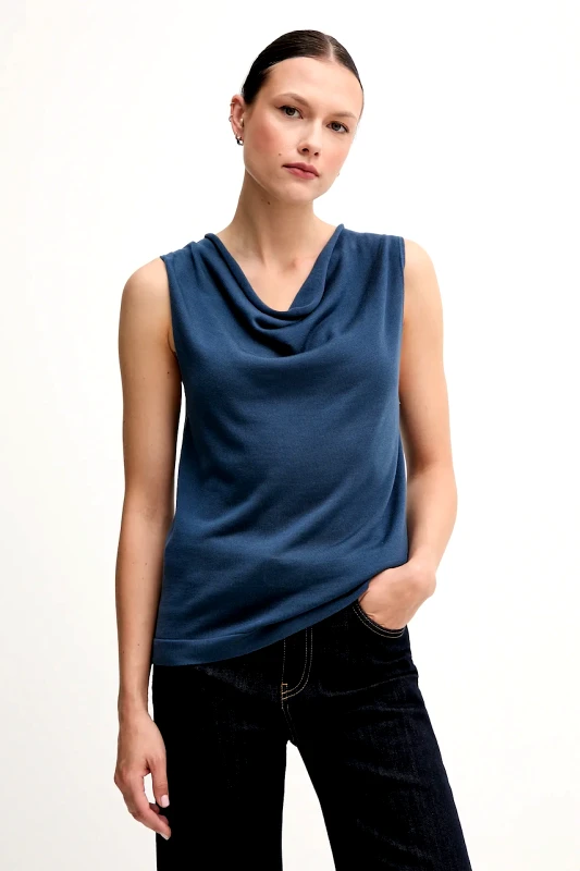United Colors of Benetton Top United Colors of Benetton χρώμα: μπλε, 123VD10DD