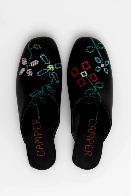 Camper Δερμάτινες παντόφλες Camper TWS γυναικείες, χρώμα: μαύρο, K201750-001