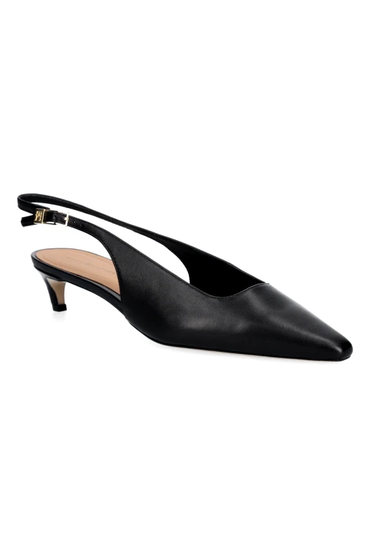 Tommy Hilfiger Δερμάτινες γόβες Tommy Hilfiger SQUARED TOE KITTEN SLINGBACK