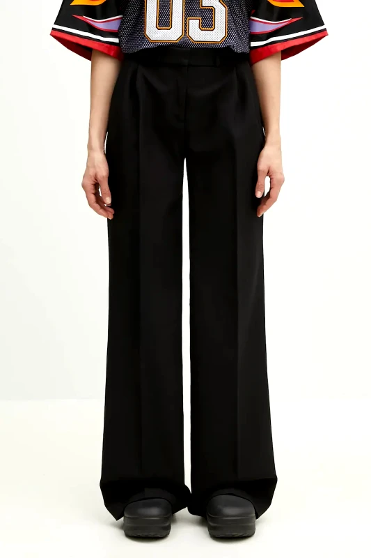 coperni Παντελόνι Coperni Wide Leg Tailored χρώμα: μαύρο, COPP90F3004