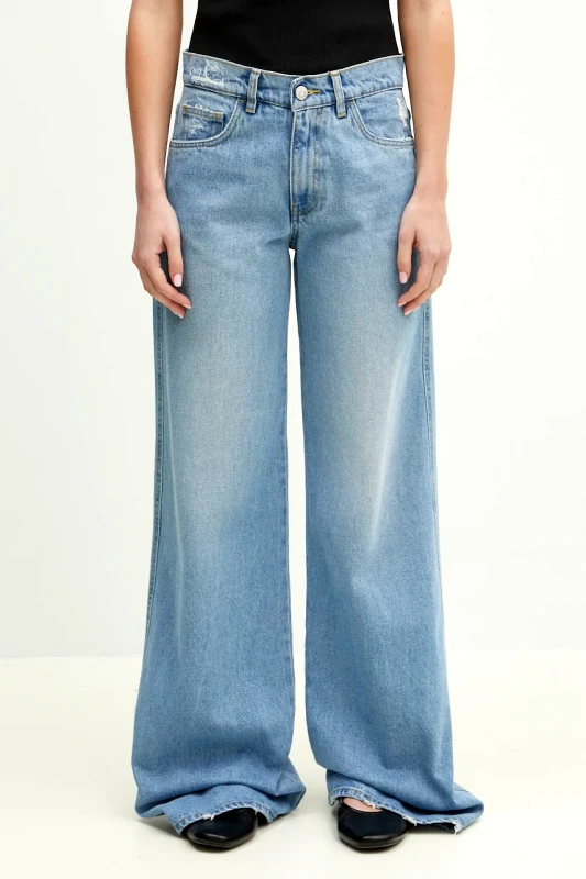 coperni Τζιν παντελόνι Coperni Wide Leg Denim χρώμα: μπλε, COPP95F2008B