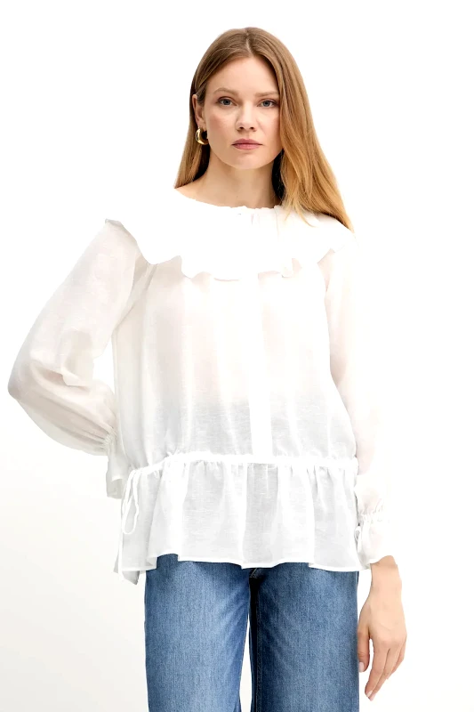 Weekend Max Mara Μπλούζα με μείγμα από λινό Weekend Max Mara