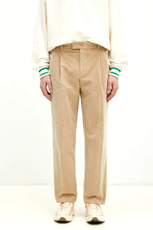 Drôle de Monsieur Κοτλέ παντελόνι Drôle de Monsieur Le Pantalon Golfeur Corduroy χρώμα: μπεζ, PERM-BP165-CO156-BG