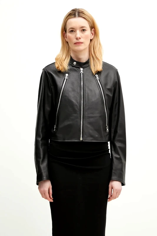 MM6 Maison Margiela Δερμάτινο μπουφάν MM6 Maison Margiela