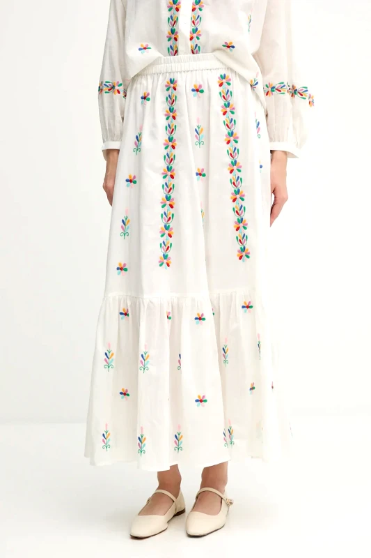 La Petite Française Βαμβακερή φούστα La Petite Française JAMAL χρώμα: μπεζ, JAMAL