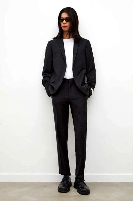 Tiger of Sweden Παντελόνι από μείγμα μαλλιού Tiger Of Sweden χρώμα: μαύρο