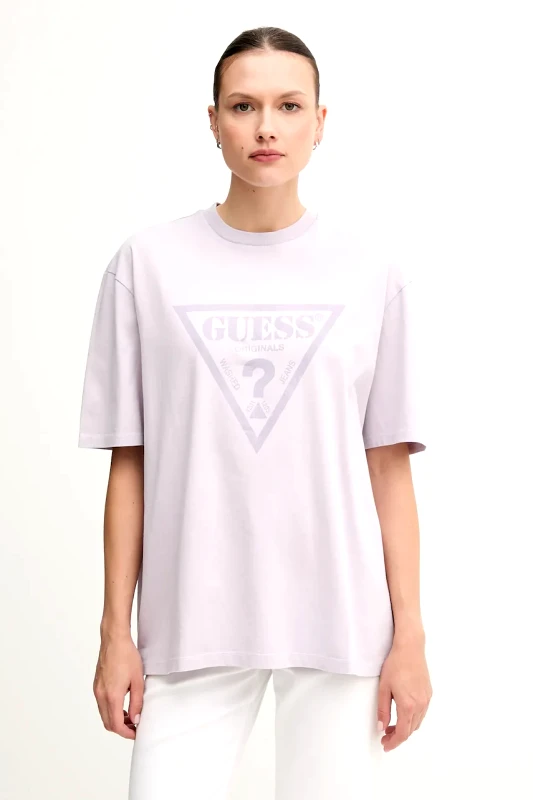 Guess Originals Βαμβακερό μπλουζάκι Guess Originals χρώμα: μοβ, M5GI10 K8FQ4