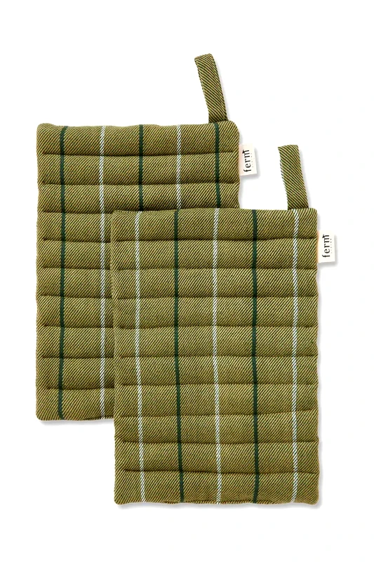 Ferm Living Γάντια κουζίνας ferm LIVING Ito Pot Holder 2-pack χρώμα: πράσινο