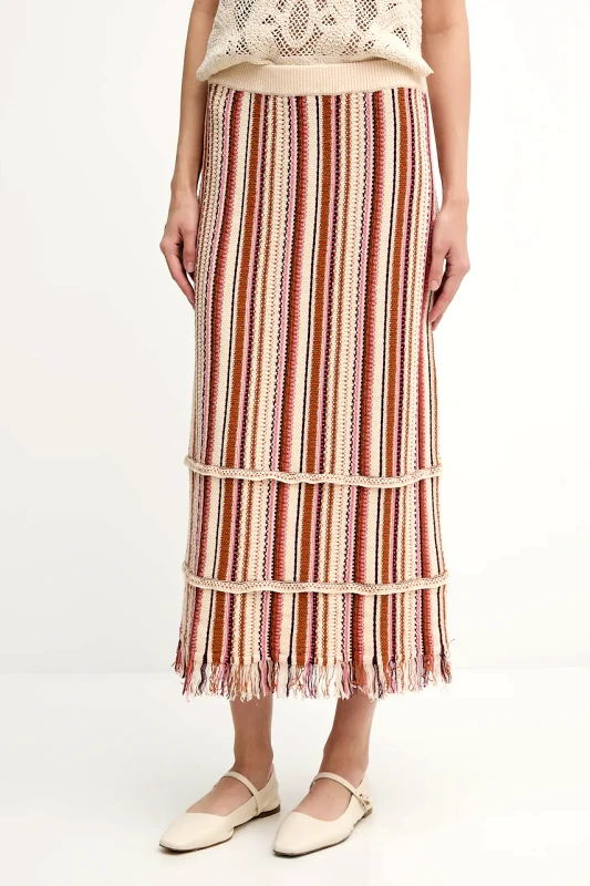 Hoss Intropia Φούστα Hoss Intropia χρώμα: μπεζ, 8429026