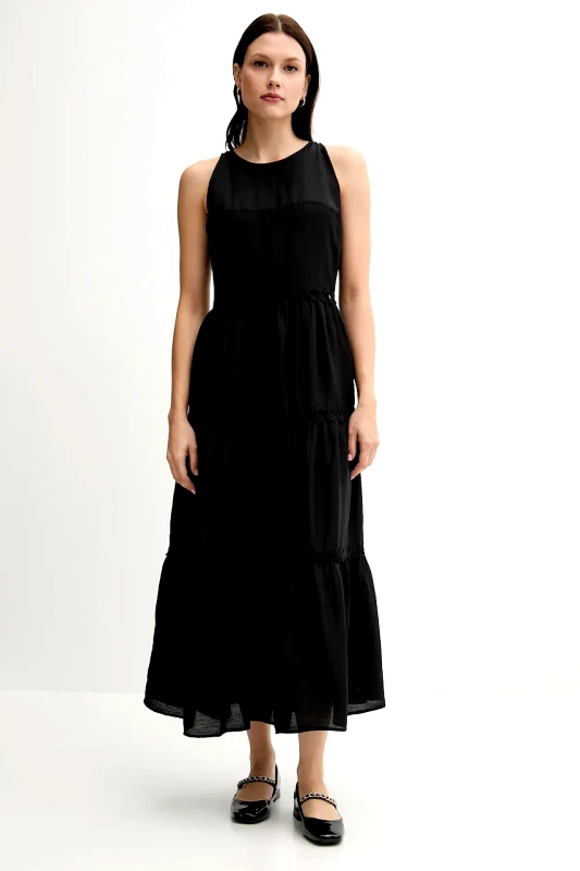 Pedro del Hierro Φόρεμα από λινό μείγμα Pedro del Hierro χρώμα: μαύρο, 3819824