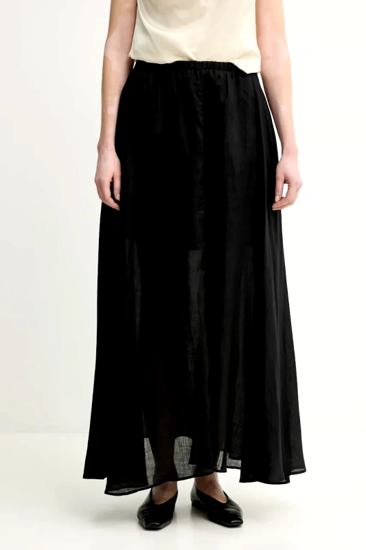 Isabelle Blanche Λινή φούστα ISABELLE BLANCHE χρώμα: μαύρο, IS25SS-G093-T019
