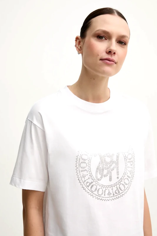 Joop! Βαμβακερό μπλουζάκι Joop! γυναικείο, χρώμα: άσπρο, 30046239