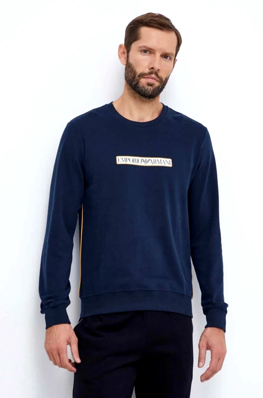 Emporio Armani Underwear Βαμβακερό φούτερ Emporio Armani Underwear χρώμα: ναυτικό μπλε