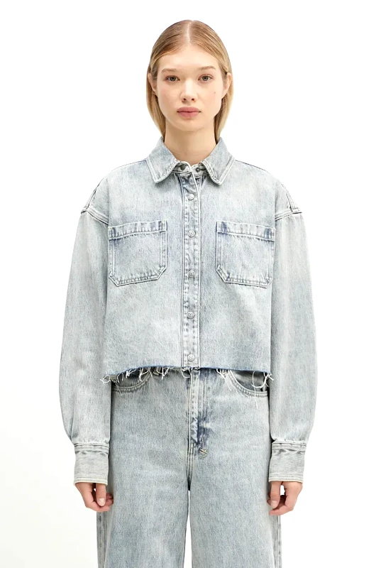 KSUBI Τζιν μπουφάν KSUBI Cutaway Longsleeve Shirt Worn WPF24SH001