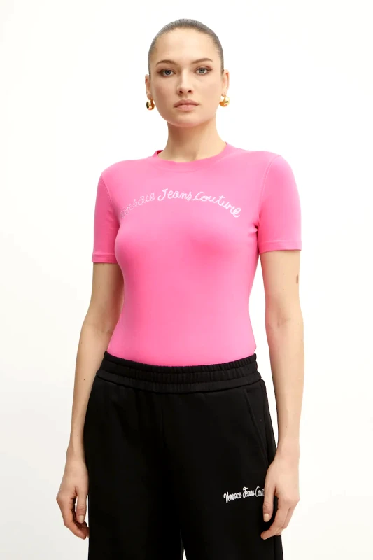 Versace Jeans Couture Μπλουζάκι Versace Jeans Couture χρώμα: ροζ, 78HAHC08 CJ02C