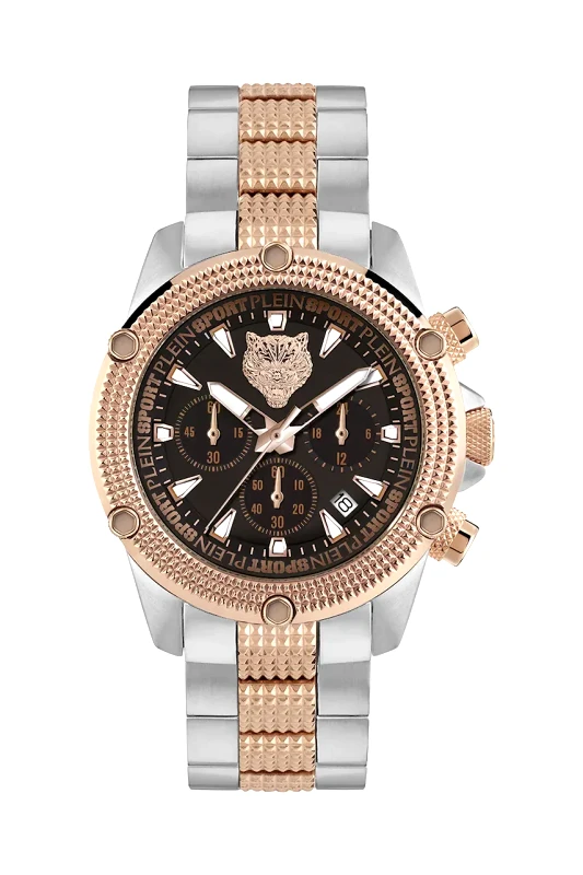 Plein Sport Ρολόι PLEIN SPORT HURRICANE χρώμα: καφέ, PSDBA1424