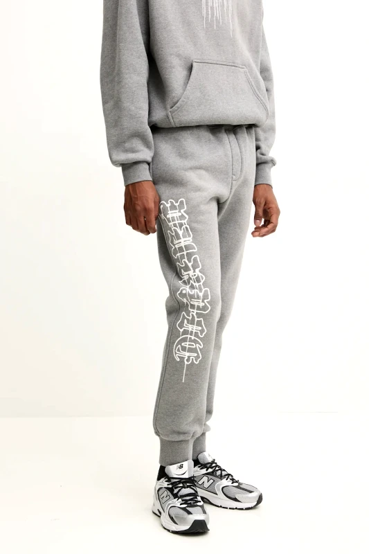 PURPLE BRAND Βαμβακερό παντελόνι PURPLE BRAND HWT FLEECE JOGGER χρώμα: γκρι, P490-HHGG125