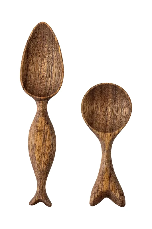 Bloomingville Κουτάλια σαλάτας Bloomingville Dova 2-pack χρώμα: καφέ