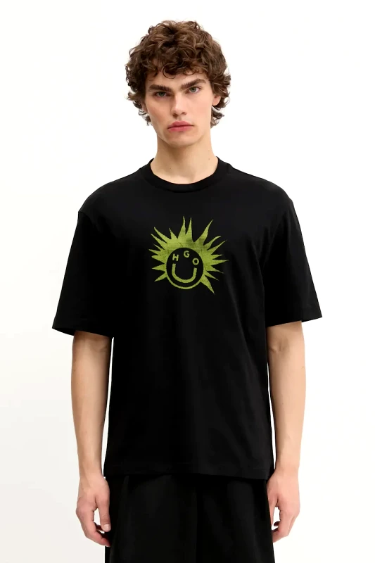 HUGO Blue Βαμβακερό μπλουζάκι Hugo Blue San Jared-C