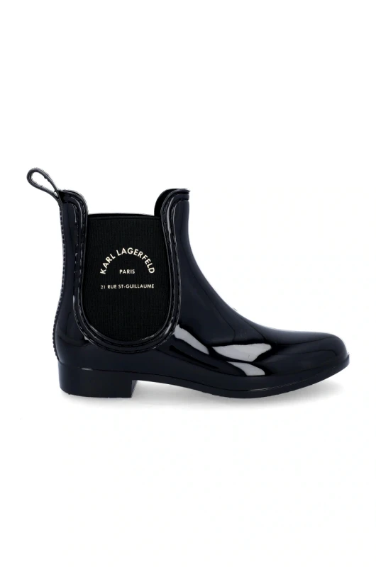 Karl Lagerfeld Γαλότσες Karl Lagerfeld γυναικείες, χρώμα: μαύρο