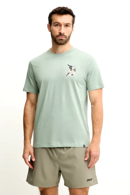 47 brand Βαμβακερό μπλουζάκι 47 brand MLB Detroit Tigers ανδρικό, χρώμα: πράσινο, BB009TEMECH643630K2