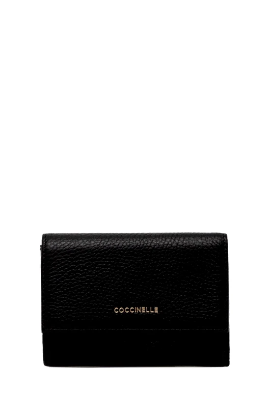 Coccinelle Δερμάτινο πορτοφόλι Coccinelle γυναικείο, χρώμα: μαύρο, E2 MW5 11 66 01