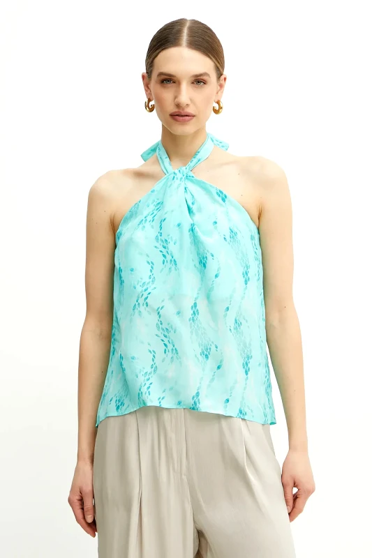 Fracomina Top Fracomina χρώμα: τιρκουάζ, FS25ST1008W422J3