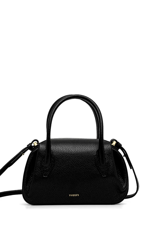 Yuzefi Δερμάτινη τσάντα Yuzefi OYSTER MINI DUFFLE χρώμα: μαύρο, YUZCO-HB-MOYD-L034