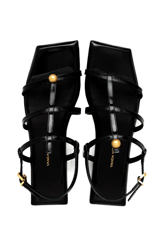 Vanda Novak Δερμάτινα σανδάλια Vanda Novak Bianca χρώμα: μαύρο